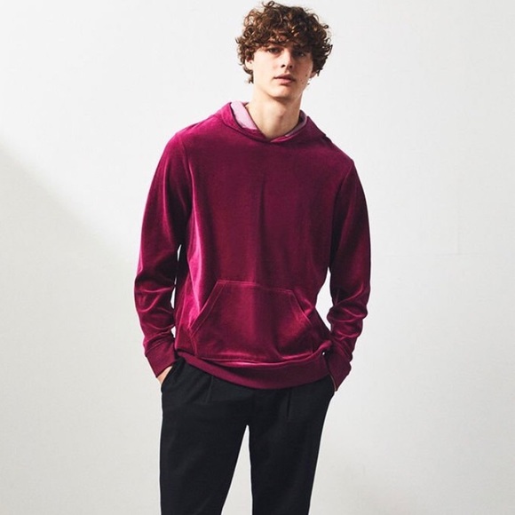 PacSun Other - Pacsun burgundy and navy velvet hoodie